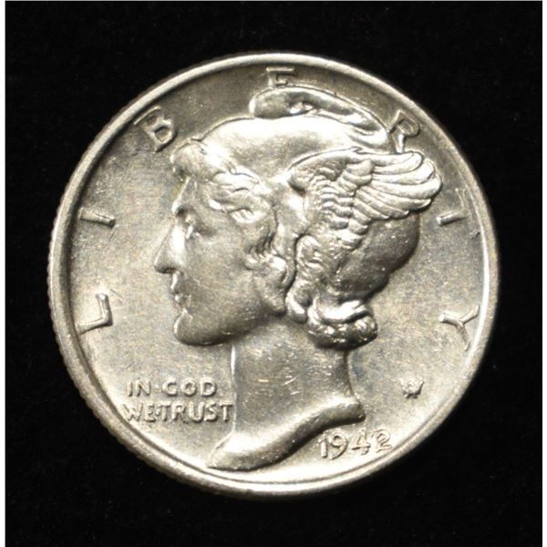 1942/1 MERCURY DIME NICE BU