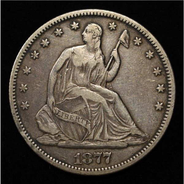 1877-S SEATED LIBERTY HALF DOLLAR XF