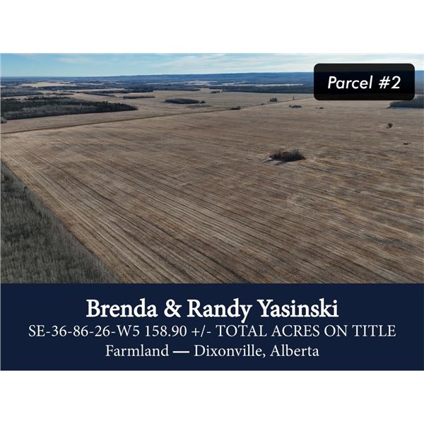 SE-36-86-26-W5 158.90 +/- TOTAL ACRES ON TITLE