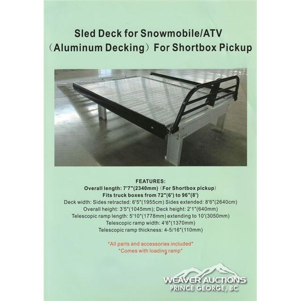 ALUMINUM SLED DECK FOR SHORTBOX PICKUP