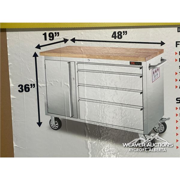 TMG 48 IN. STAILESS STEEL ROLLING WORKBENCH