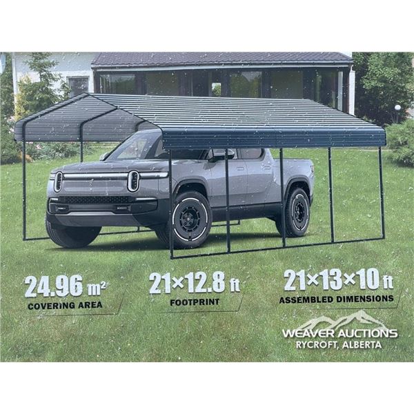 LANDHONOR 10 X 13 X 21 FT. METAL CARPORT