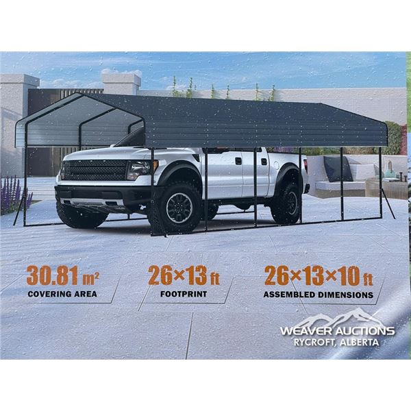 LANDHONOR 10 X 13 X 26 FT. METAL CARPORT