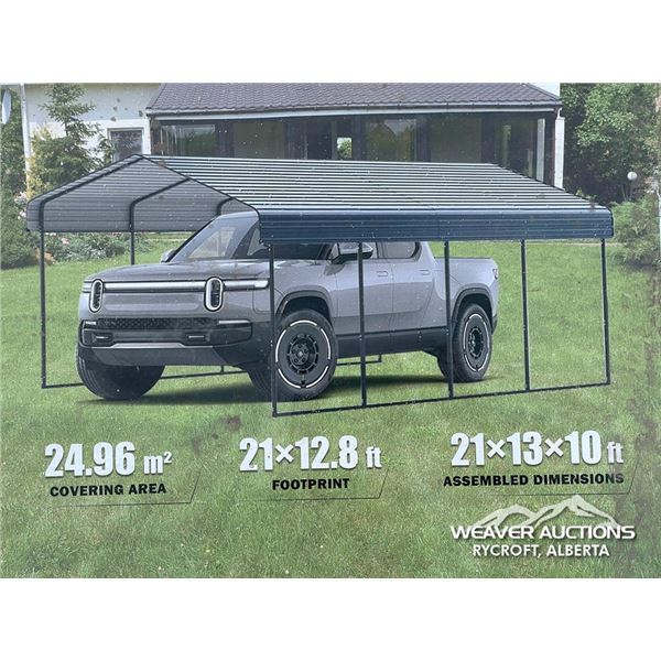 LANDHONOR 10 X 13 X 21 FT. METAL CARPORT