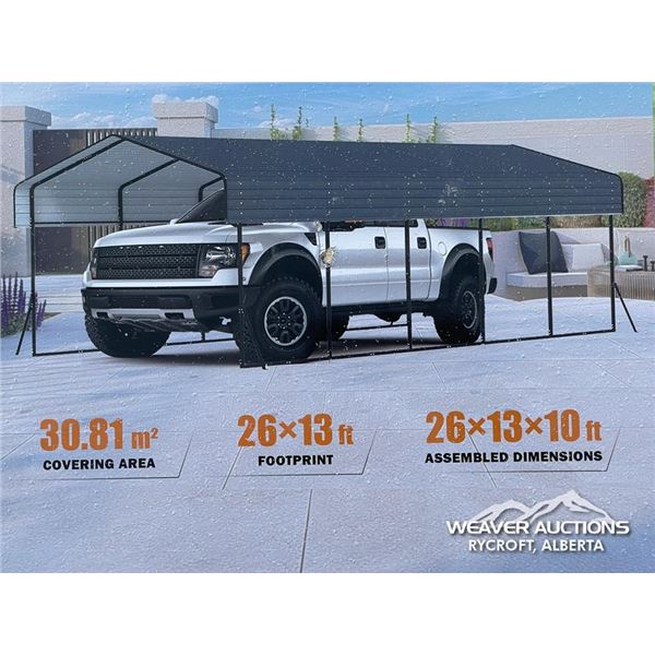 LANDHONOR 10 X 13 X 26 FT. METAL CARPORT