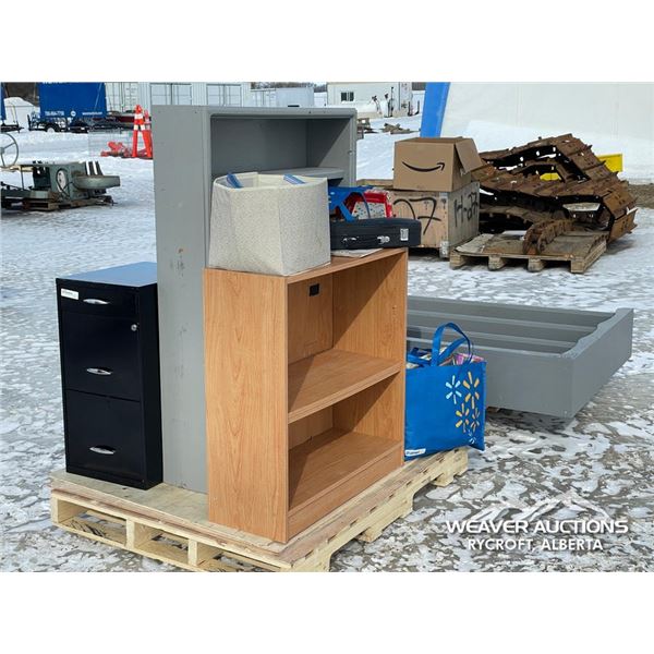 ASSORTED HOUSEHOLD CABINETS, SHELVES & ACCESSORIES