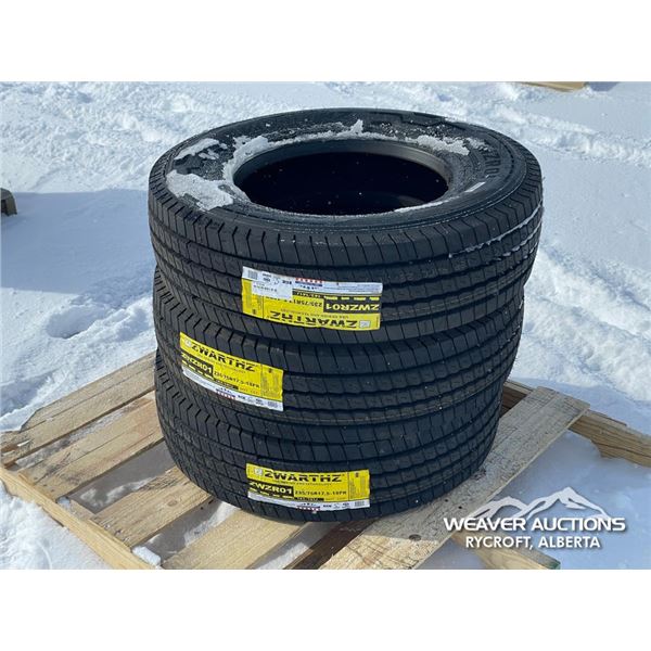 (3) ZWARTHZ 235/75R17.5-18 PR TIRES