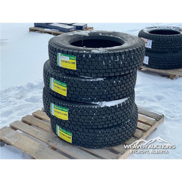 (4) GRIZZLY 215/75R17.5-16 PR TIRES