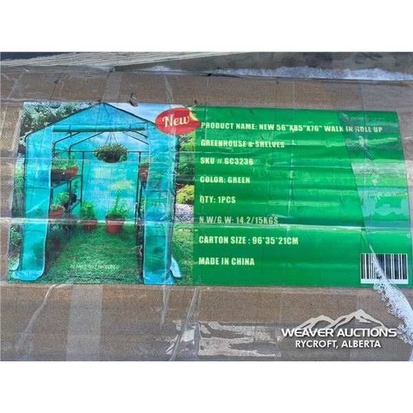 56 X 85 X 76 IN. GREENHOUSE