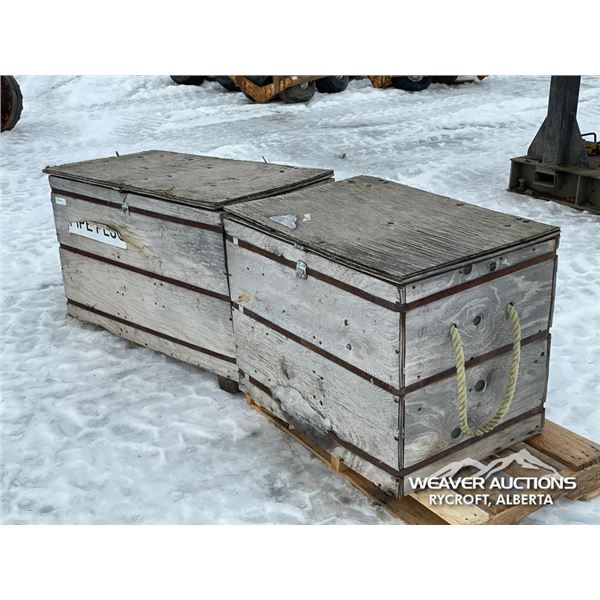 (2) CRATES W/PIPE FLANGES