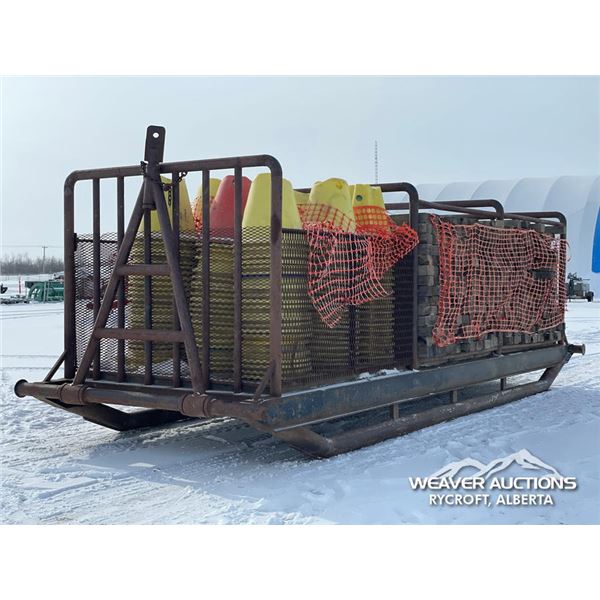 PIPELINE SLOOP W/WOOD SKIDS & PIPELINE CONES