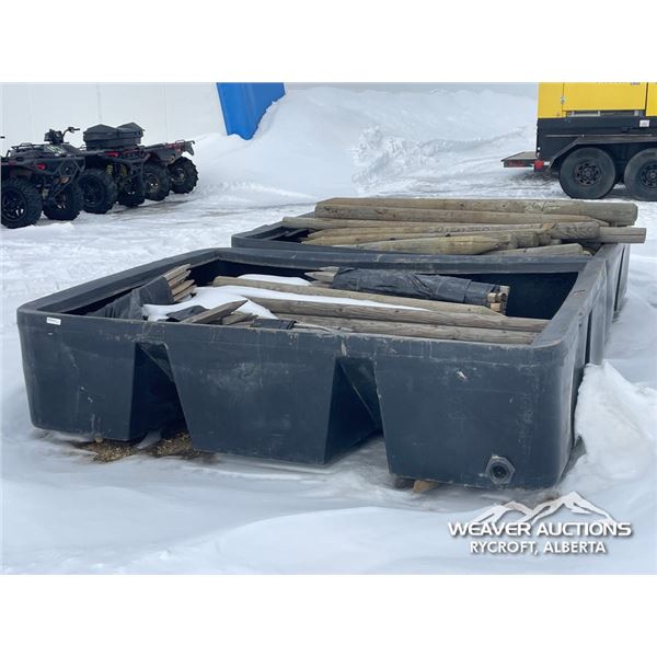 (2) POLY CONTAINMENT TANKS W/FENCE POSTS
