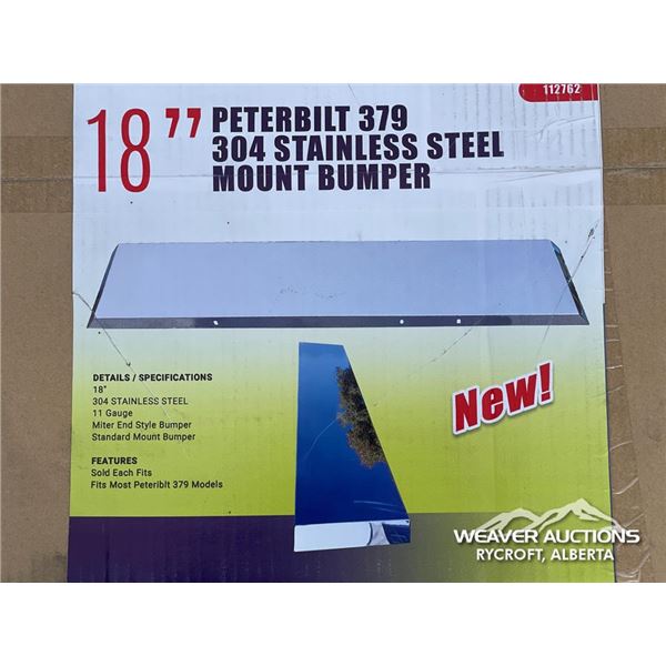 18 IN. PETERBILT 379 STAINLESS STEEL BUMPER