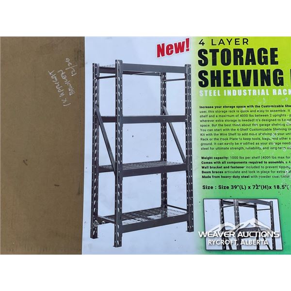 4 LAYER INDUSTRIAL STORAGE RACKING