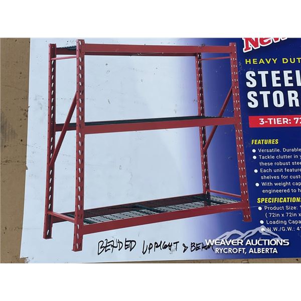 3 TIER STEEL INDUSTRIAL STORAGE RACKING