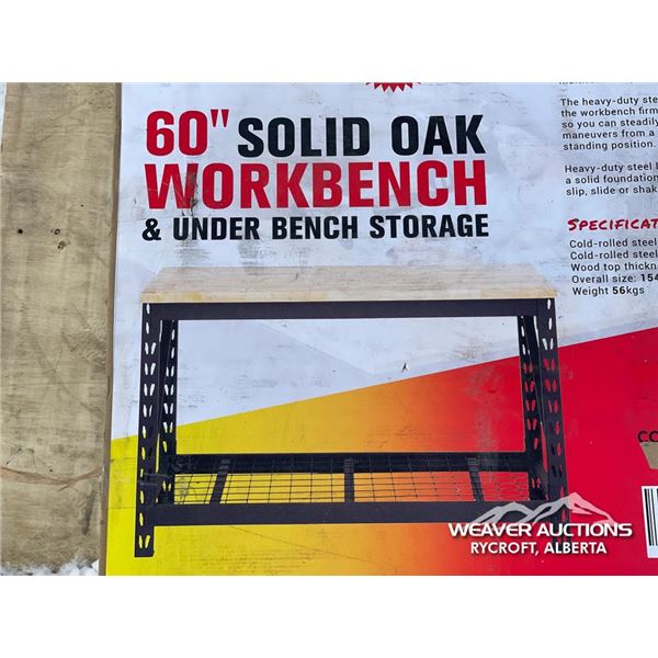 60 IN. SOLID OAK WORKBENCH
