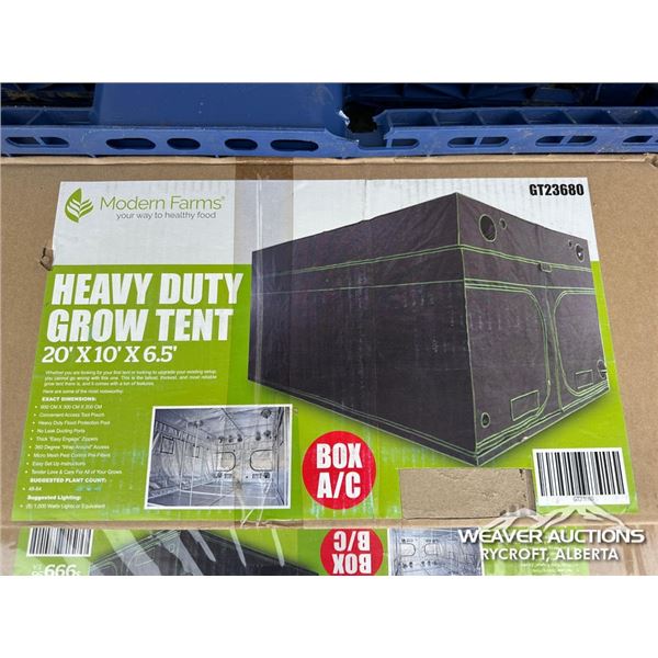 20 X 10 X 6.5 FT. HEAVY DUTY GROW TENT