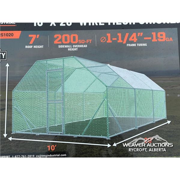 TMG 10 X 20 FT. WIRE MESH CHICKEN RUN SHELTER