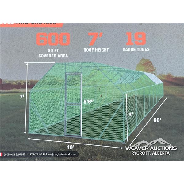 TMG 10 X 60 FT. WIRE MESH CHICKEN RUN SHELTER