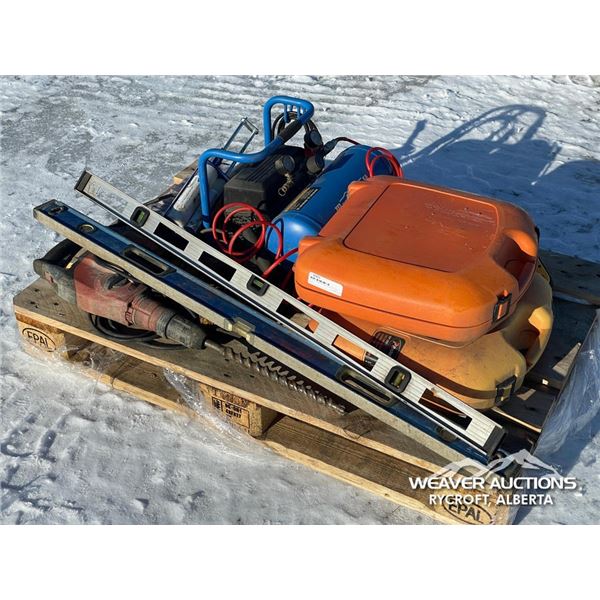 (2) TOOL CASES W/LEVELS & SHOP TOOLS