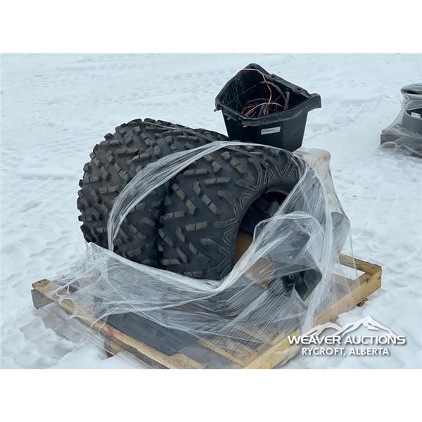 (3) TIRES W/MISC SHOP ACCESSORIES