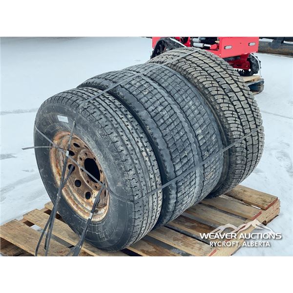 (4) MISC VARIOUS SIZE TIRES W/RIMS