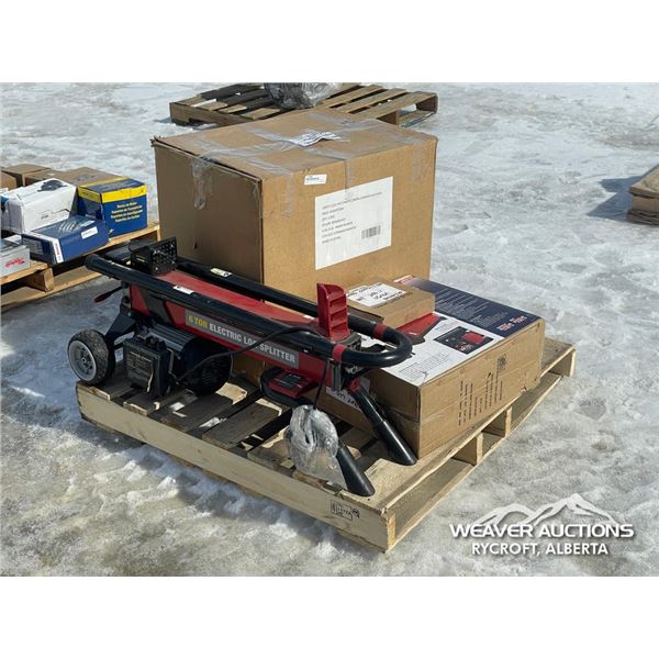 WOOD SPLITTER W/MISC HOUSEHOLD ACCESSORIES