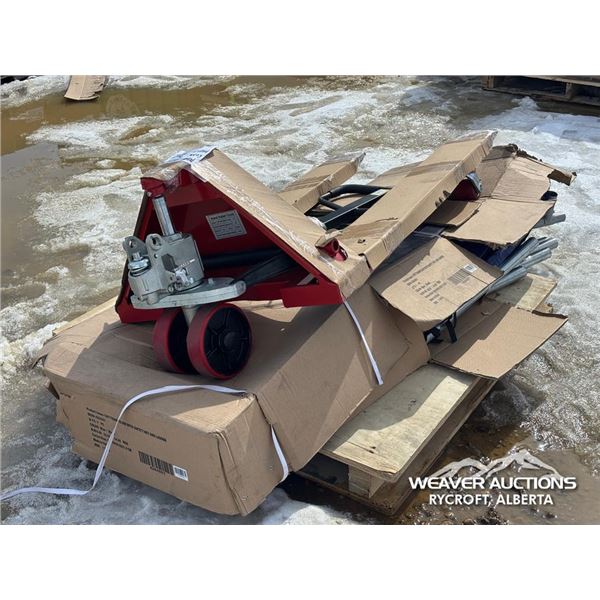 TRAMPOLINE PARTS W/INDUSTRIAL PALLET JACK