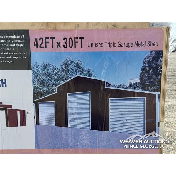 42 X 30 FT. TRIPLE GARAGE METAL SHED