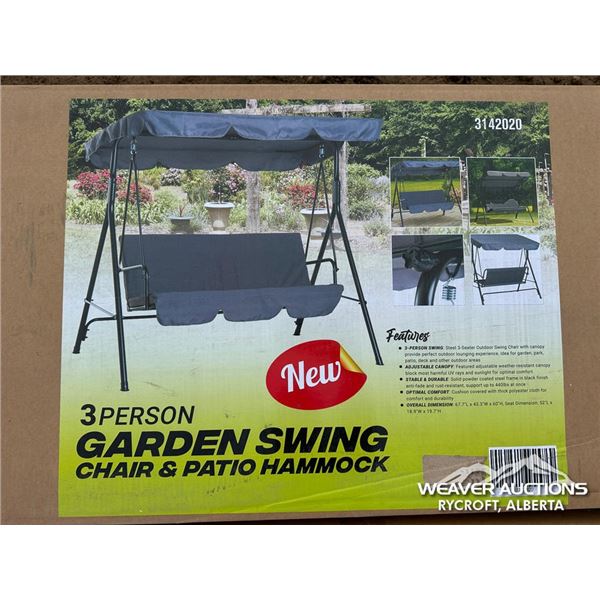 3 PERSON GARDEN SWING