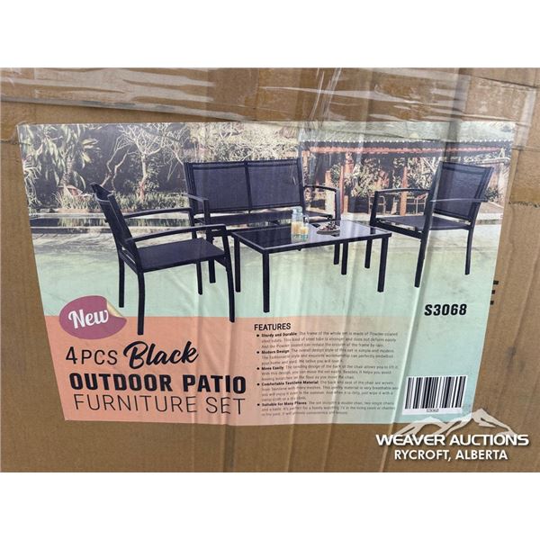 4 PCS BLACK OUTDOOR PATIO FURNITURE SET