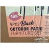 Image 4 : 4 PCS BLACK OUTDOOR PATIO FURNITURE SET