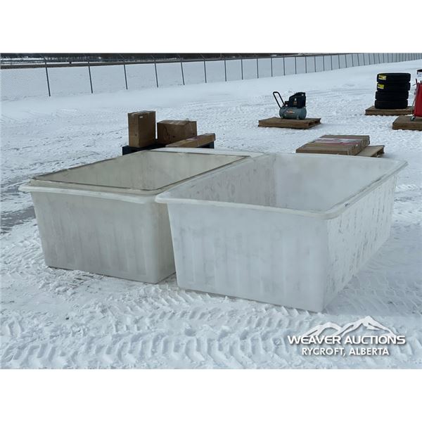 (3) POLY WATER TUBS