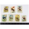 Image 1 : #536 LOT 7 SILK CARDS ANIMALS OF THE WORLD 1900'S