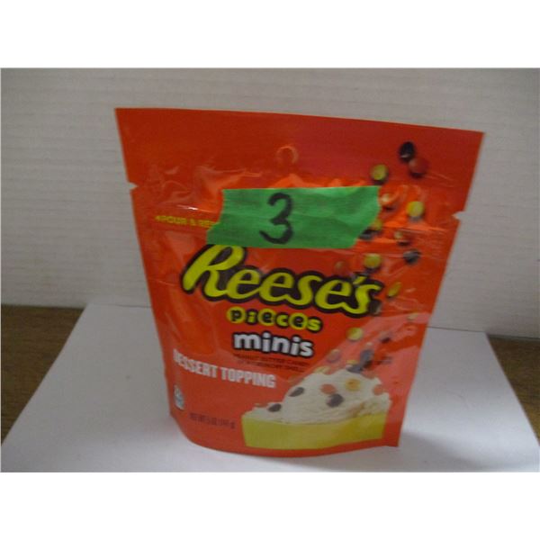 SHELF PULLS (AS IS):  REESES MINI PIECES DESSERT TOPPING (141G) - BAG