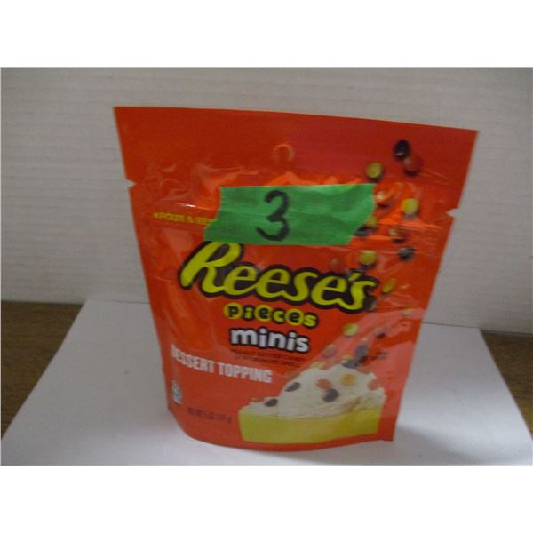 SHELF PULLS (AS IS):  REESES MINI PIECES DESSERT TOPPING (141G) - BAG