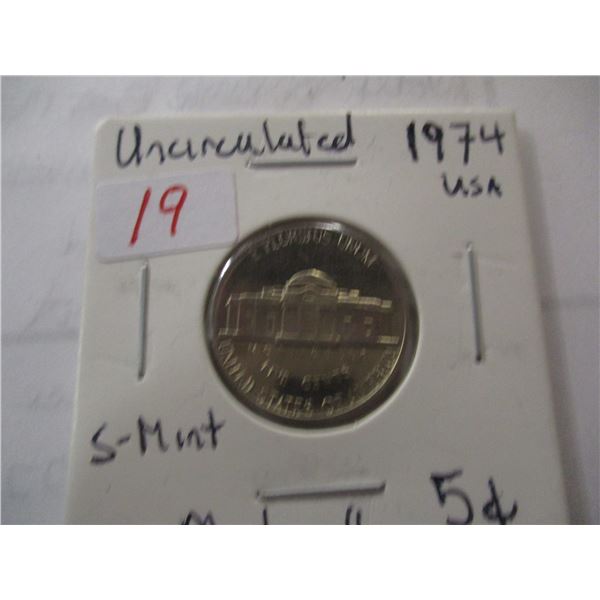 1974 BU USA MONTICELLO NICKEL