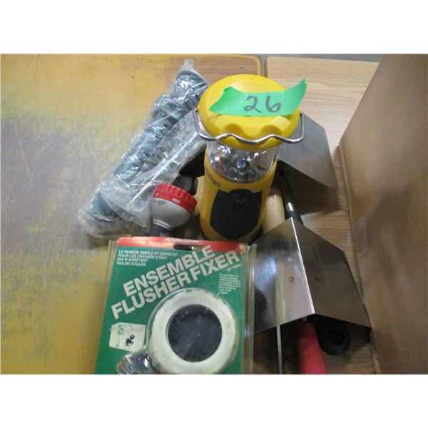 BOX C/W SAW HORSE BRACKETS, MISC TOOLS