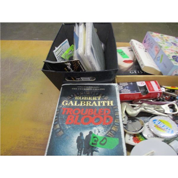 BOX C/W BOOKS, CRAFT SUPPLIES, OFFICE SUPPLIES, ETC