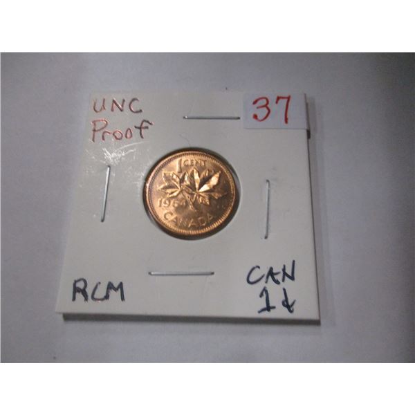 1964 UNCIRCULATED PROOF CANADA PENNY