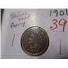 Image 2 : 1901 RARE USA INDIAN HEAD PENNY