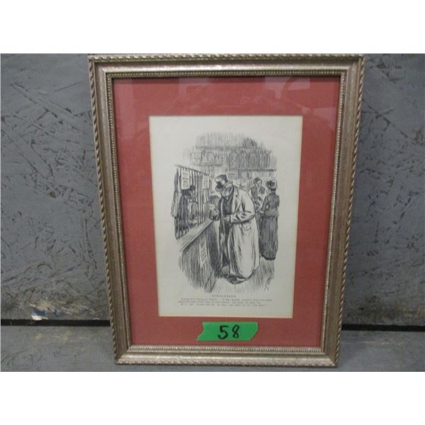 ESTATE:  FRAMED PICTURE "SURPLUSAGE" (APPROX. 13" X 10")