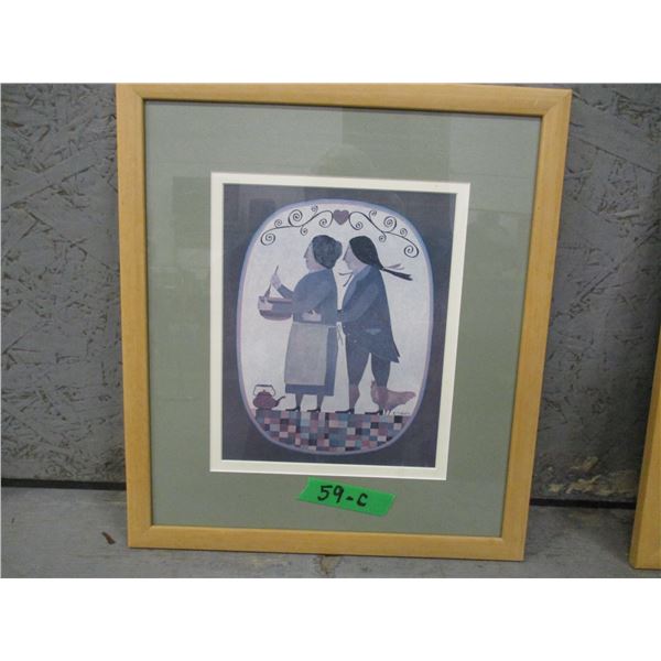 ESTATE:  PICTURE OF TWO WOMEN COOKING IN POT BY R. DAVEY