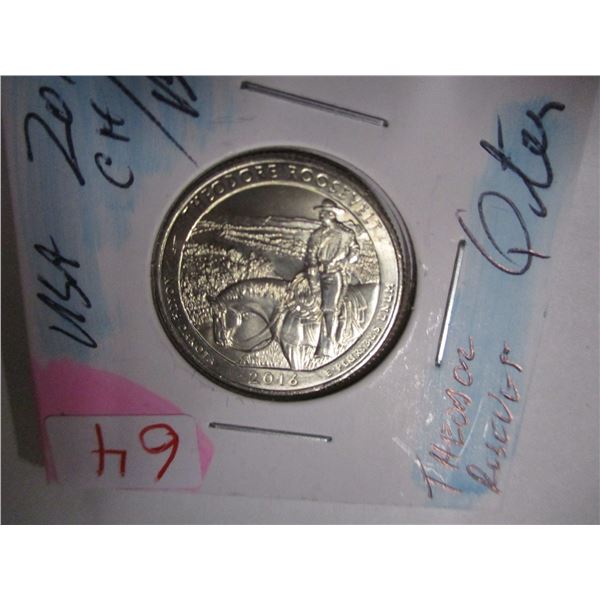 2016 THEODORE ROOSEVELT USA UNCIRCULATED QUARTER DOLLAR