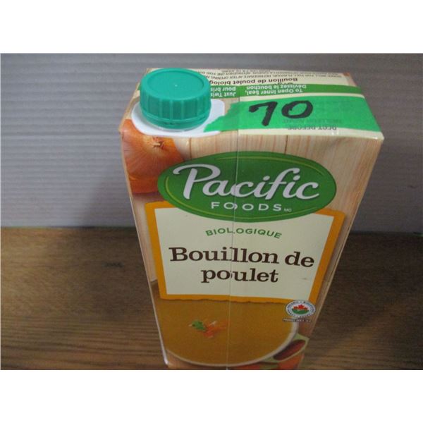 SHELF PULLS (AS IS):  PACIFIC CHICKEN BROTH (1L) - CARTON