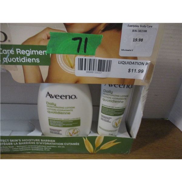 SHELF PULLS (AS IS):  AVENO MOISTURIZING LOTION - 2 PACKAGES
