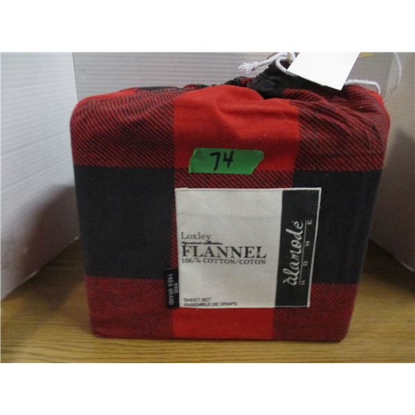 SHELF PULLS (AS IS):  KING SIZE FLANNEL SHEET SET