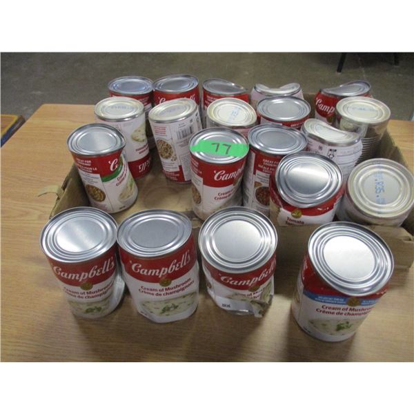 FREIGHT DAMAGE (AS IS):  FLAT C/W 20 SMALL CANS OF CAMPBELLS SOUP