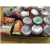 Image 1 : FREIGHT DAMAGE (AS IS):  TRAY C/W 16 CANS SOUP, TOMATO'S, ETC