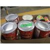 Image 1 : FREIGHT DAMAGE (AS IS):  FLAT C/W 9 ASSORTED CANS OF GROCERIES